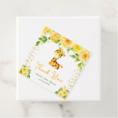 Giraffe Yellow Floral Baby Shower Thank You フェイバータグ (インサイチュ)