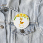 Giraffe Yellow Floral Daddy To Be 缶バッジ (インサイチュ)