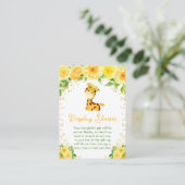 Giraffe Yellow Floral Display Baby Shower エンクロージャーカード (スタンド正面)