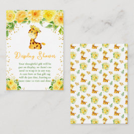 Giraffe Yellow Floral Display Baby Shower エンクロージャーカード