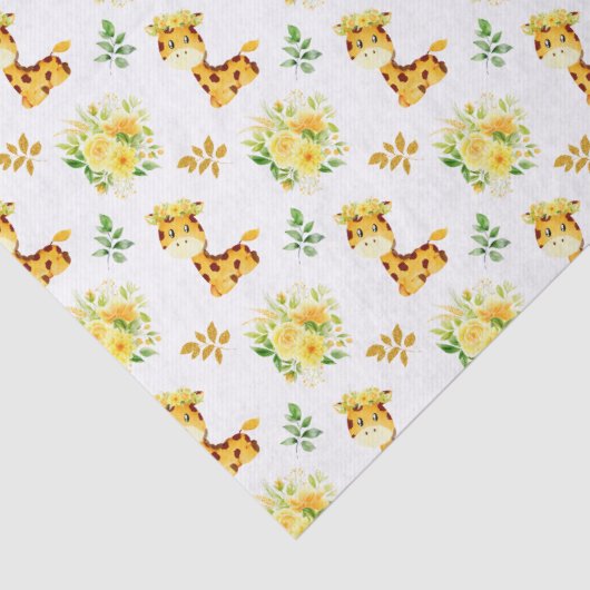 Giraffe Yellow Floral Flowers 薄葉紙 (詳細)