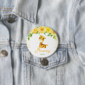 Giraffe Yellow Floral Mommy To Be 缶バッジ (インサイチュ)
