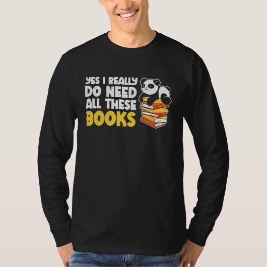Giraffe Yes I Really Do Need All These Books Reade Tシャツ (正面)