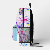 Giraffe Zoo Animal Kids Watercolor Boys Name プリントバックパック (右)