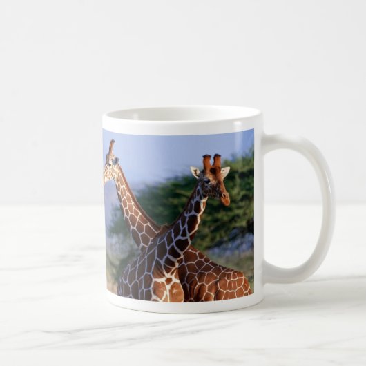 Giraffen gekreuzt, Mutter + Kind コーヒーマグカップ (右)