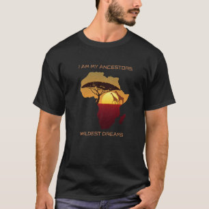GiraffesとAfrica Map私は私の祖先の荒野である Tシャツ