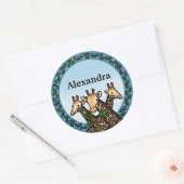 GiraffesとLaurel、名前を追加 ラウンドシール (封筒)