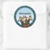 GiraffesとLaurel、名前を追加 ラウンドシール (バッグ)