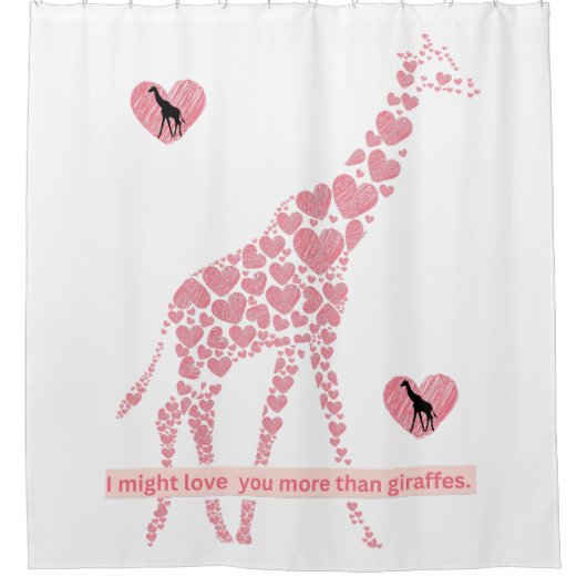 Giraffesデザイン2章より愛するかもしれない シャワーカーテン (正面)