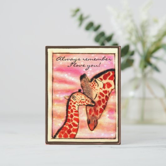 Giraffes - "常に私はあなたを愛していることを覚えている!" ポストカード (スタンド正面)