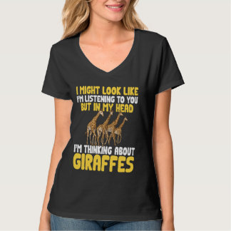 Giraffes 考え Safari Zoo Animal Giraffeについて Tシャツ