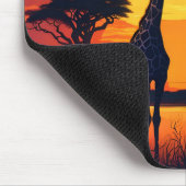 Giraffes at the Watering Hole at Sunset マウスパッド (コーナー)