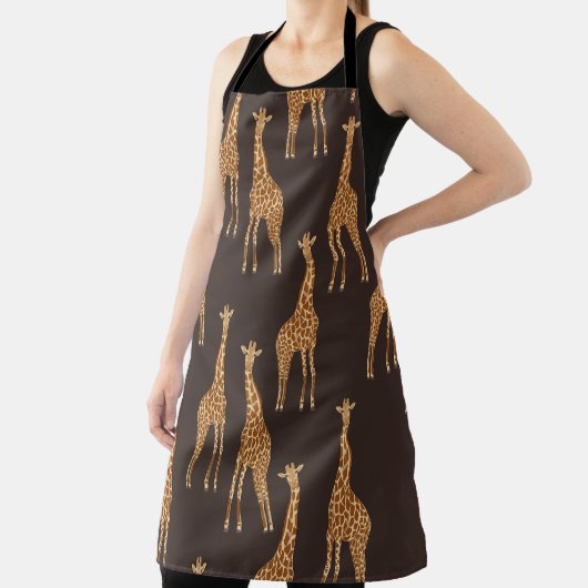Giraffes Dark:抽象芸術ヴィンテージシームレス。 エプロン (インサイチュ)
