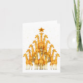 Giraffes Forming Christmas Tree Lights Star Safari カード (正面)