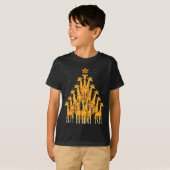 Giraffes Forming Christmas Tree Lights Star Safari Tシャツ (正面フル)