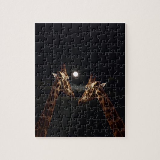 Giraffes_In the Moonlight. ジグソーパズル (縦)