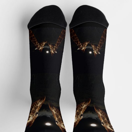 Giraffes Love In The Moonlight, Crew Socks ソックス (上部)