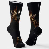 Giraffes Love In The Moonlight, Crew Socks ソックス (傾斜あり)