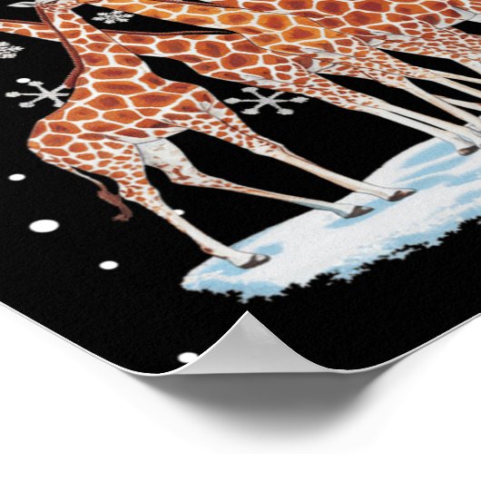 Giraffes Xmas Tree Giraffe Christmas Tree Merry Ch ポスター (角)