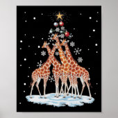 Giraffes Xmas Tree Giraffe Christmas Tree Merry Ch ポスター (正面)