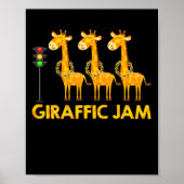 Giraffic Jam Cute Giraffe Traffic Light ポスター (正面)