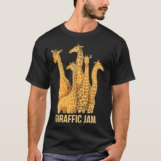 Giraffic Jam Funny Giraffe Traffic Pun Classic T-S Tシャツ (正面)