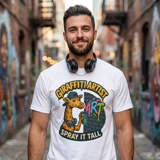 Giraffiti Artist T-Shirt - Graffiti おもしろい Giraffe Tシャツ