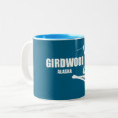 Girdwood Alaska Skier ツートーンマグカップ (正面左)