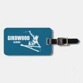 Girdwood Alaska Skier ラゲッジタグ (正面横)
