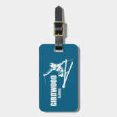 Girdwood Alaska Skier ラゲッジタグ (正面縦)