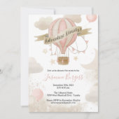 GIRLのためのアドベンチャーアウェイズベビーシャワー招待状 招待状 (正面)