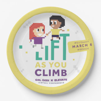 GirlギークX Elevate + #IWD2020 9インチパーティープレート ペーパープレート