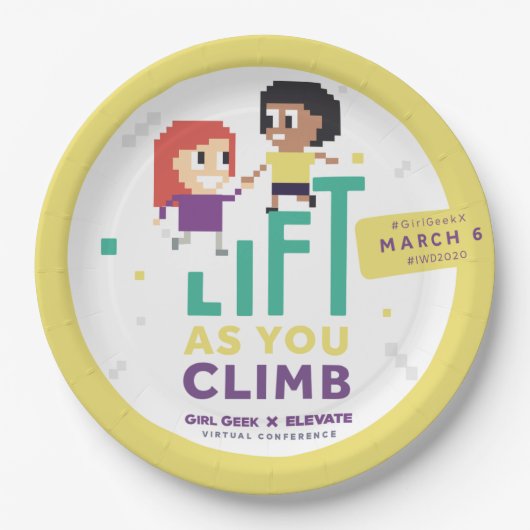 GirlギークX Elevate + #IWD2020 9インチパーティープレート ペーパープレート (正面)