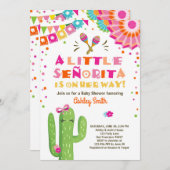 Girlフェスタのベビーシャワーの招待の花のSenorita 招待状 (正面/裏面)