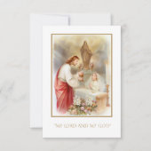 GIrl聖餐式カトリック記念聖式カード 案内状 (正面)