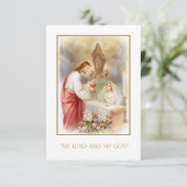 GIrl聖餐式カトリック記念聖式カード 案内状 (スタンド正面)