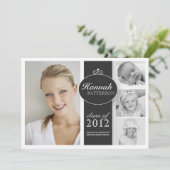 Girl かわいらし 4 Photo Black & White Sharize（英語） 招待状 (スタンド正面)