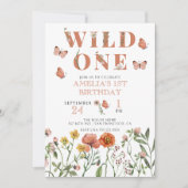 Girl 1st Birthday | Wild One Invitation 招待状 (正面)