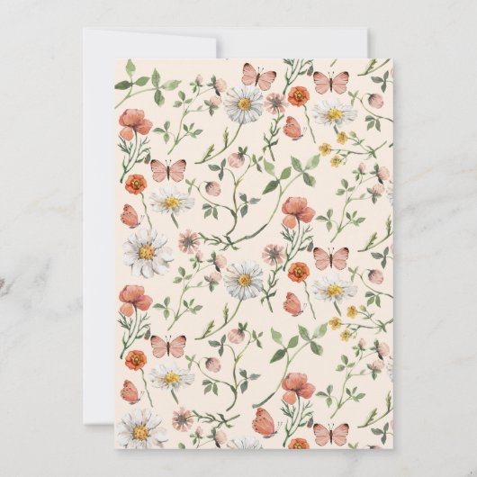 Girl 1st Birthday | Wild One Invitation 招待状 (裏面)