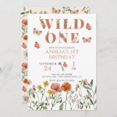 Girl 1st Birthday | Wild One Invitation 招待状 (正面/裏面)