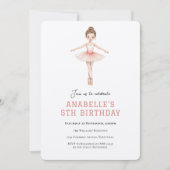 Girl 5th birthday ballet  招待状 (正面)