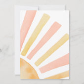 Girl A Little Ray of Sunshine Baby Shower 招待状 (裏面)