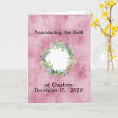 Girl add Photoのベビー誕生のお知らせ カード (黄色い花)