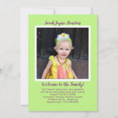 Girl Adoptionパーティー写真招待状テンプレート 招待状 (正面)