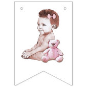 Girl African American Baby Shower Banner バンティングフラッグ (第2の旗)