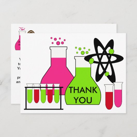 Girl All About Scienceありがとうはがき ポストカード (正面/裏面)
