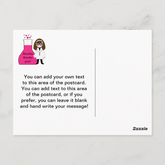 Girl All About Scienceありがとうはがき ポストカード (裏面)