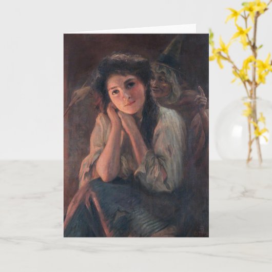 Girl and a Witch by Beatrice Offor カード (黄色い花)