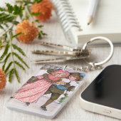 Girl and boy ice skating - Florence Hardy キーホルダー (正面右)