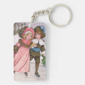 Girl and boy ice skating - Florence Hardy キーホルダー (裏面)